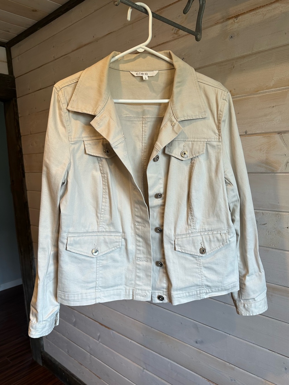 Cleo | Cream Coloured Utility Button Front Jacket